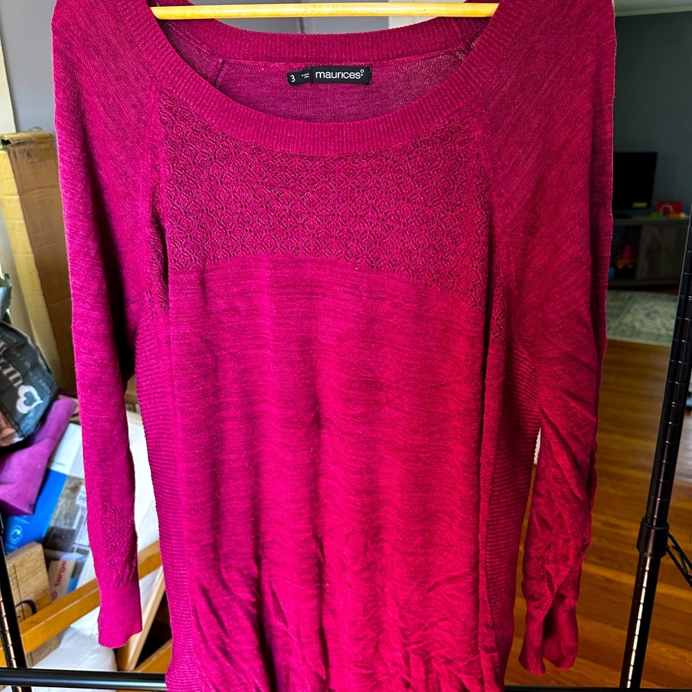 Lightweight Maroon sweater 3x Maurice’s